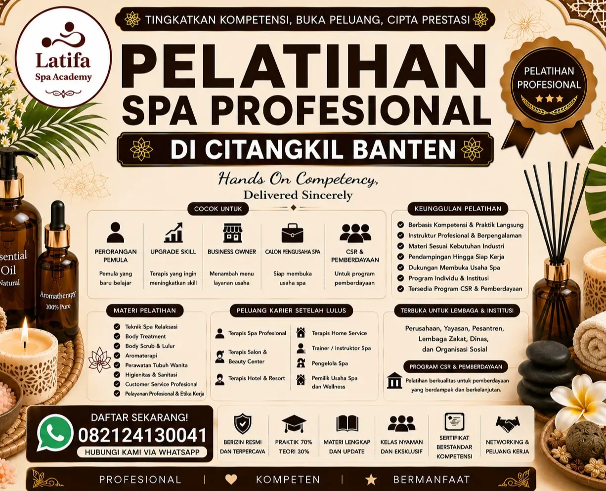 Pelatihan Spa Profesional di Citangkil Banten 082124130041